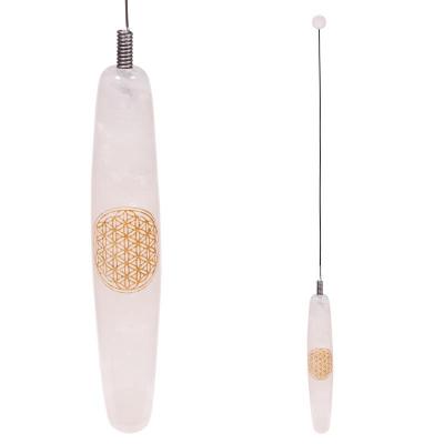 Bio tenseur tige acier Quartz Rose Fleur de Vie