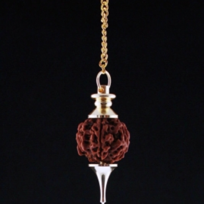 Pendule doré avec graine de Rudraksha