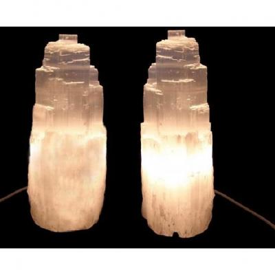 Lampe en Sélénite 20 cm