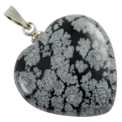 Pendentif Coeur  Obsidienne Mouchetée
