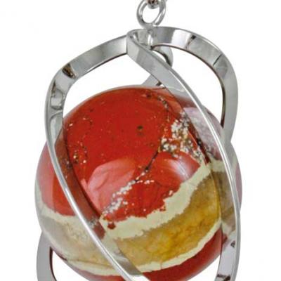 Pendentif Spirale Jaspe Rouge