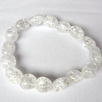 Bracelet Cristal de Roche craquelé 10 mm