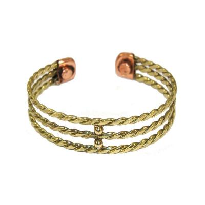 Bracelet torsades doré magnétique