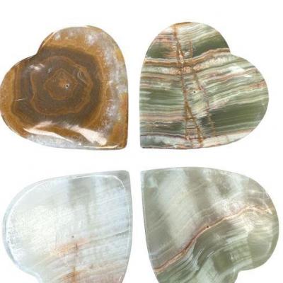 Porte encens grand Coeur pierre Onyx 11x11cm