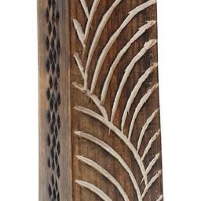 Porte-Encens Bois Tour feuilles