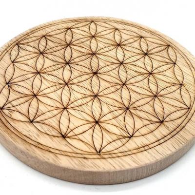 Porte Encens bois rond Fleur de Vie