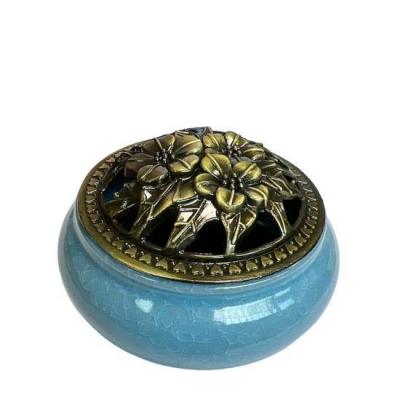 Porte Encens Céramique Bleu 10cm