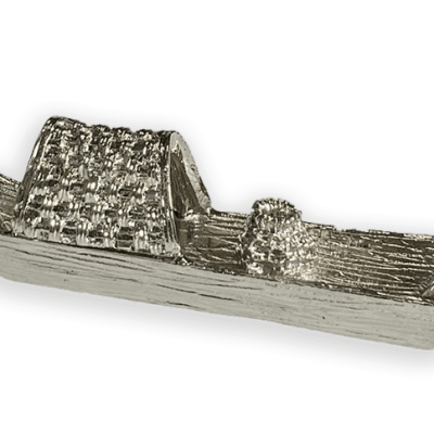 Porte encens métal bateau argent