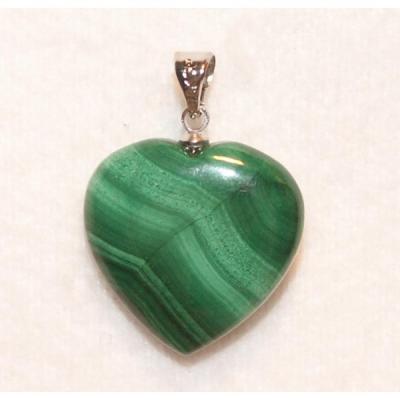 Pendentif Cœur Malachite 20 mm x 20 mm