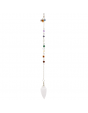 Pendule selenite goutte chainette chakra